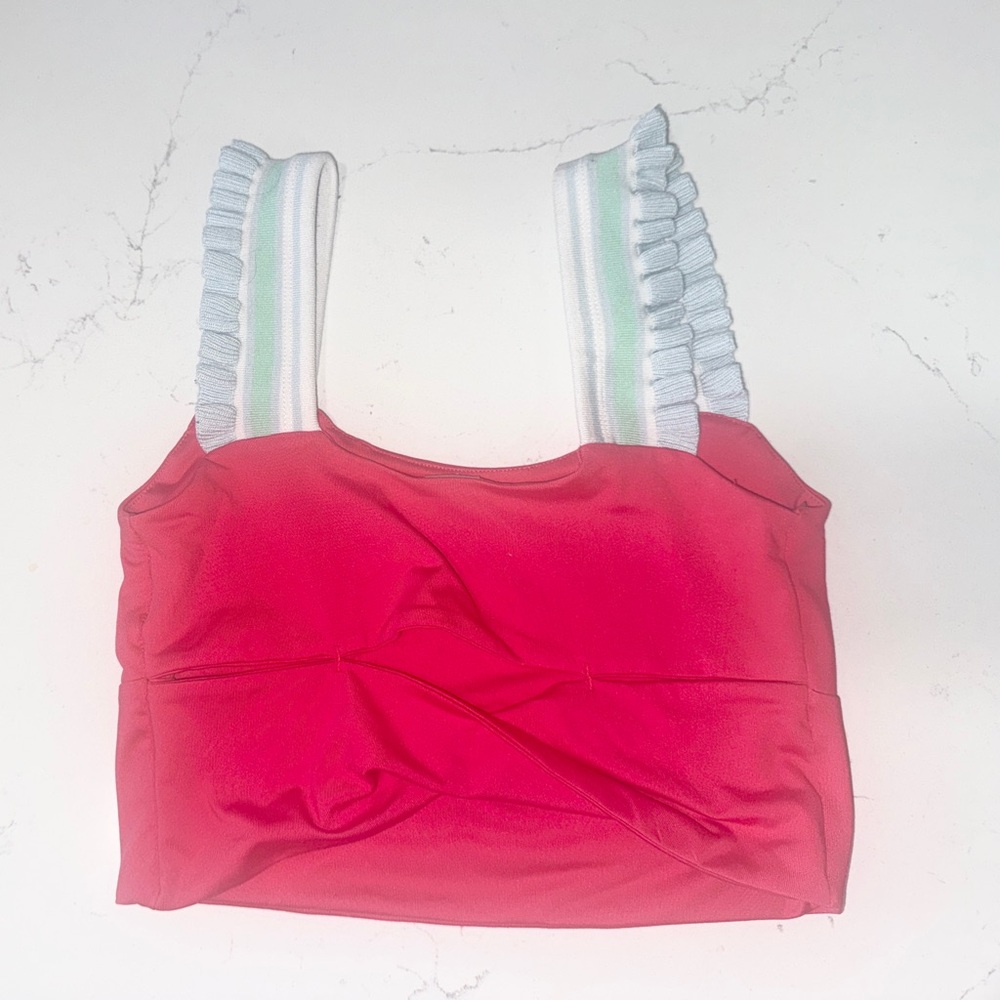 Altar'd State Red Athletic Top with Ruffle Straps